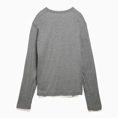 Shop Jil Sander Grey Multilayer Long Sleeved T Shirt