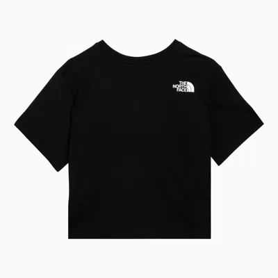 Shop The North Face Black Cotton Cropped T Shirt With Logo