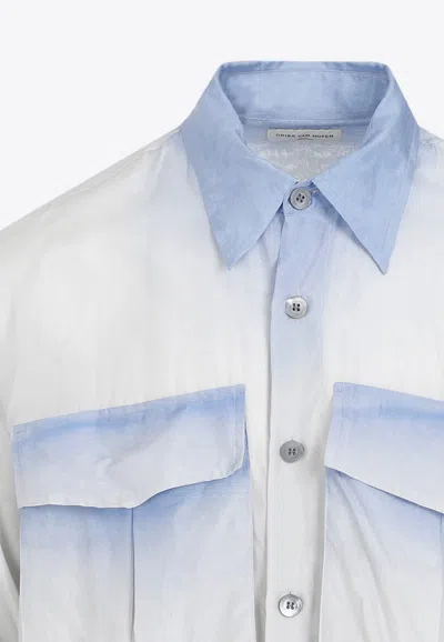 Shop Dries Van Noten Calander Long-sleeved Shirt In Blue