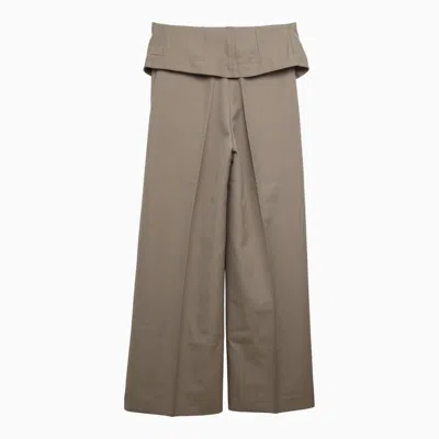 Shop Acne Studios Beige Blend Wide Trousers In Brown