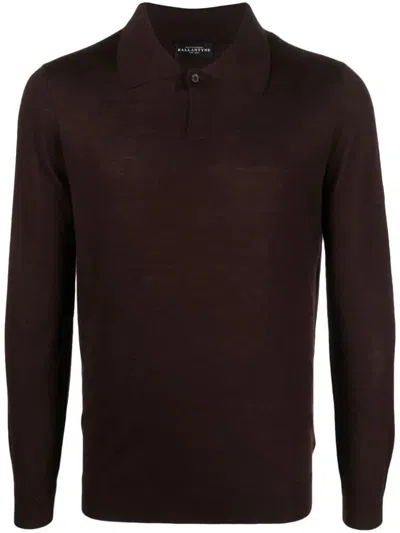 Shop Ballantyne Polo Neck Pullover Clothing In Brown