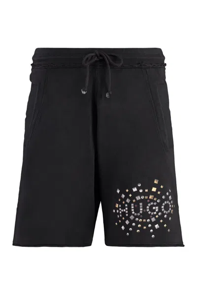 Shop Hugo Boss Boss Cotton Bermuda Shorts In Black