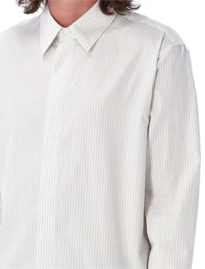 Shop Bottega Veneta Shirt Mini Stripes In White Grey
