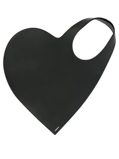Shop Coperni "heart" Tote Bag In Black