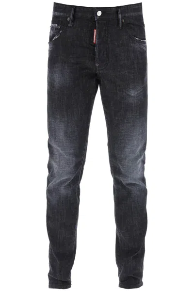 Shop Dsquared2 Skater Jeans In Black Clean Wash