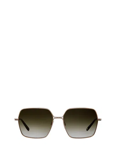 Shop Garrett Leight Sunglasses In Gold-douglas Fir/olive Gradient