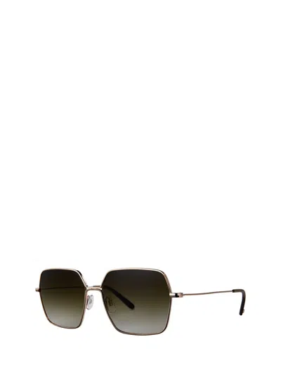 Shop Garrett Leight Sunglasses In Gold-douglas Fir/olive Gradient