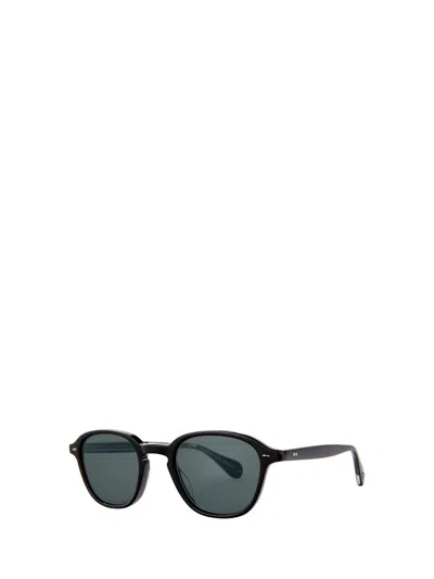 Shop Garrett Leight Sunglasses In Black/pure Blue Smoke