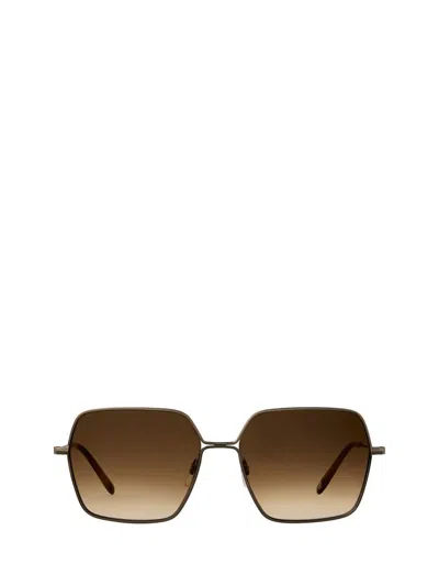 Shop Garrett Leight Sunglasses In Antique Gold-vintage Burnt Tortoise/brunette Gradient