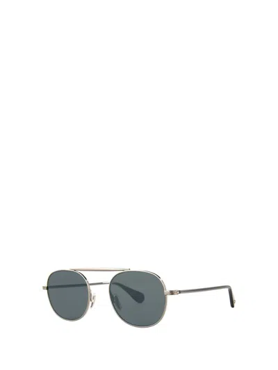 Shop Garrett Leight Sunglasses In Silver-sea Grey/flat Pure Blue Smoke