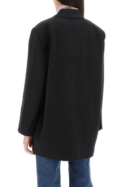 Shop Ganni Oversized Single-breasted Blazer In Black