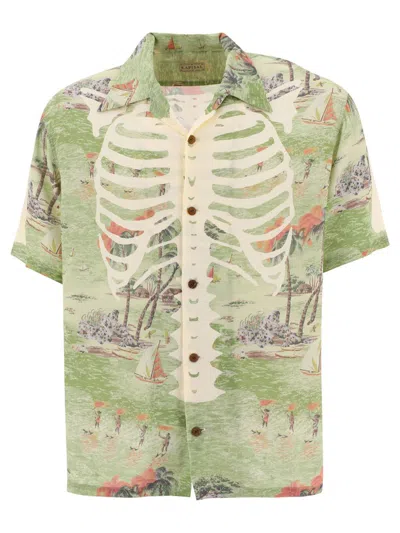 Shop Kapital "bone Aloha" Shirt In Green