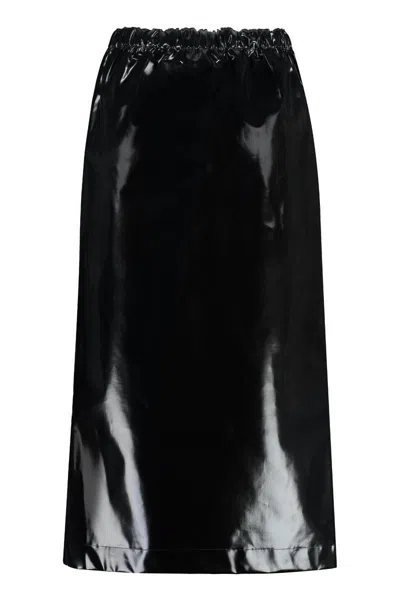 Shop Maison Margiela Faux Leather Skirt In Black