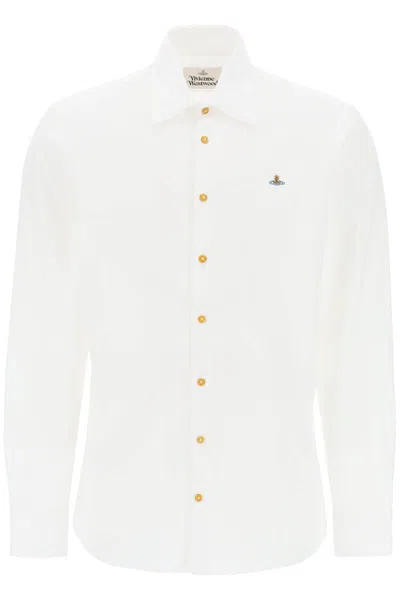 Shop Vivienne Westwood Ghost Shirt With Orb Embroidery In White