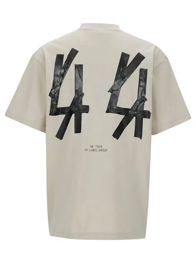 Shop M44 Label Group White T-shirt With Logo Embroidery And Print In Cotton Man