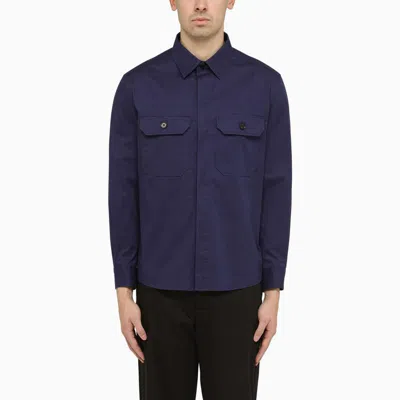 Shop Zegna Shirt With Utility Pockets In Blue