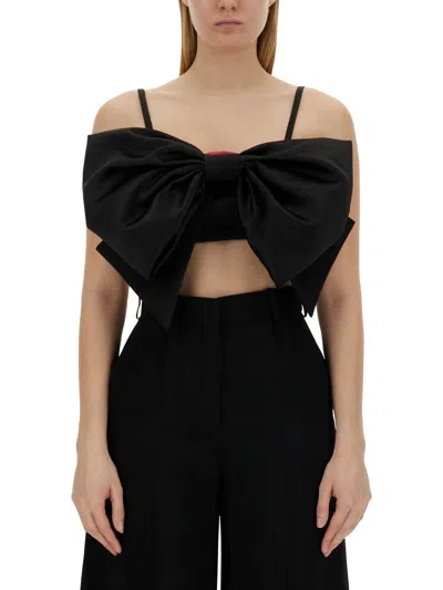 Shop Nina Ricci Top With Bow In Black