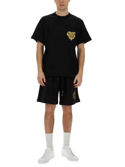 Shop Versace Jeans Couture "heart Couture" T-shirt In Black
