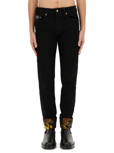Shop Versace Jeans Couture Jeans With Print In Black