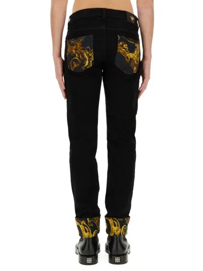 Shop Versace Jeans Couture Jeans With Print In Black