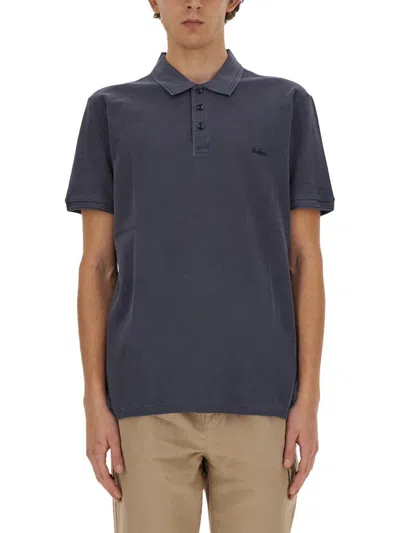 Shop Woolrich Polo With Logo In Blue