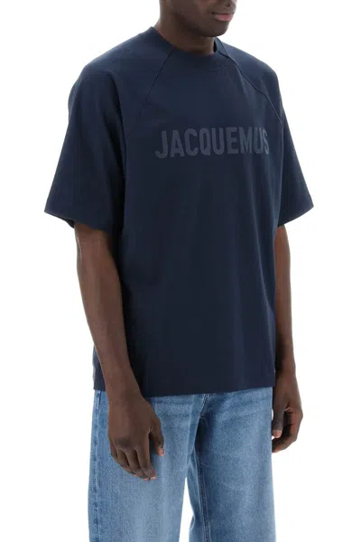 Shop Jacquemus The Typo T-shirt In Blue