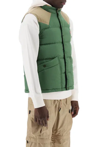 Shop Moncler Grenoble Veny Padded Feather Vest For In Green