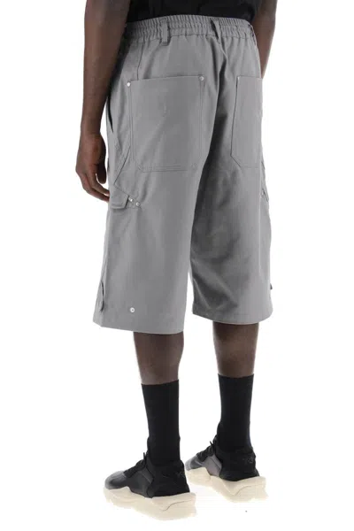 Shop Y-3 Canvas Multi-pocket Bermuda Shorts. In Grey