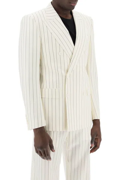 Shop Dolce & Gabbana Double-breasted Pinstripe In Multicolor