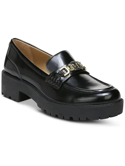 Shop Sam Edelman Teagan Womens Leather Lug Sole Loafers In Black