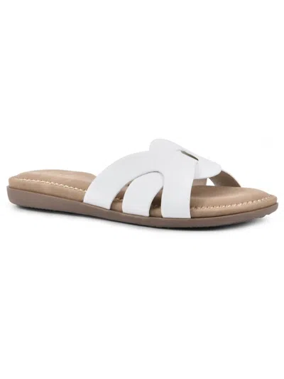 Shop Cliffs By White Mountain Fortunate Womens Arch Support Slip On Slide Sandals In White