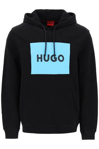 Shop Hugo Felpa Duratschi Con Box Logo In Black
