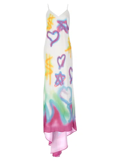 Shop Twinset Long Slip Dress Dresses In Multicolor