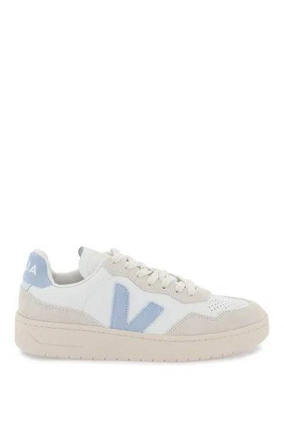 Shop Veja V 90 Sneakers In White, Light Blue