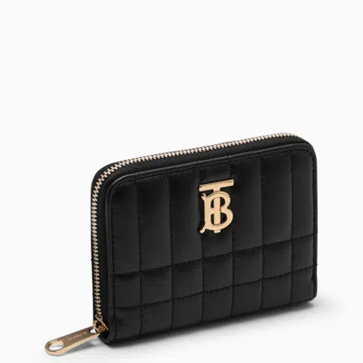 Shop Burberry Black Quilted Leather Wallet