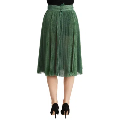 Shop Dolce & Gabbana Metallic Pleated Skirt
