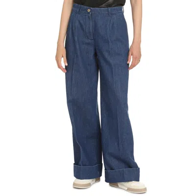 Shop Gucci Wide Leg Denim Jeans