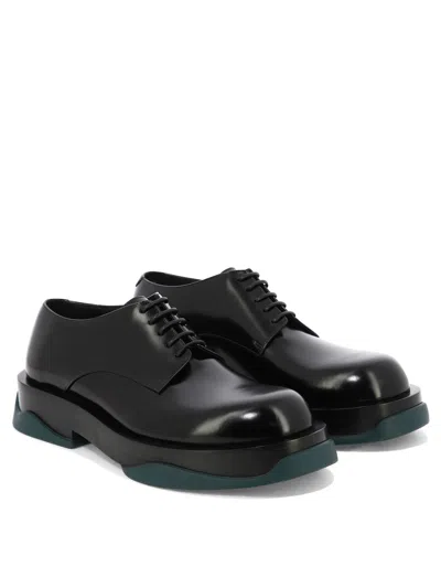 Shop Jil Sander Lace Up Shoes With Contrasting Sole