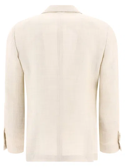 Shop Lardini Single Breasted Linen Blend Blazer