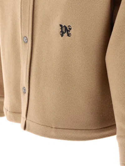 Shop Palm Angels "monogram Pockets" Overshirt Jacket