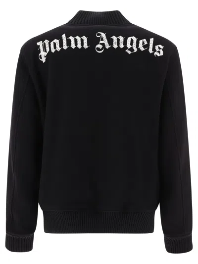 Shop Palm Angels "varsity Monogram" Bomber Jacket