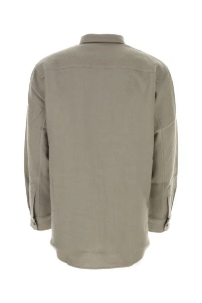 Shop Ami Alexandre Mattiussi Ami Man Grey Wool Shirt In Gray