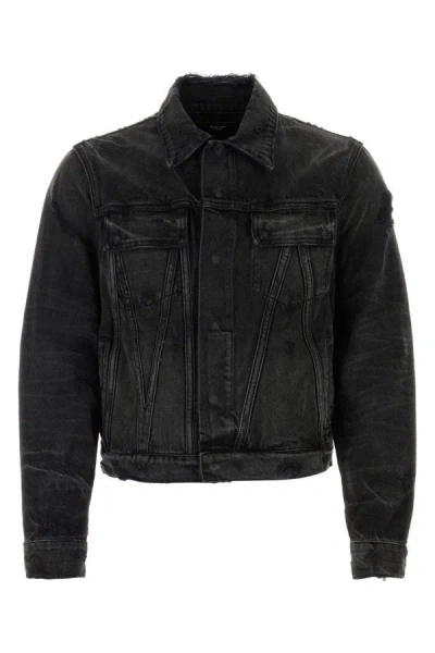 Shop Amiri Man Black Denim Jacket