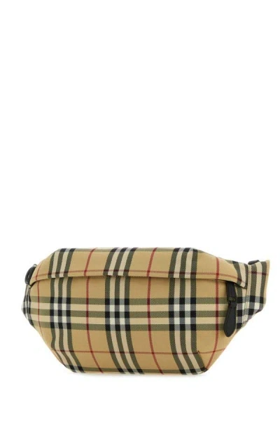 Shop Burberry Man Embroidered Nylon Sonny Belt Bag In Multicolor