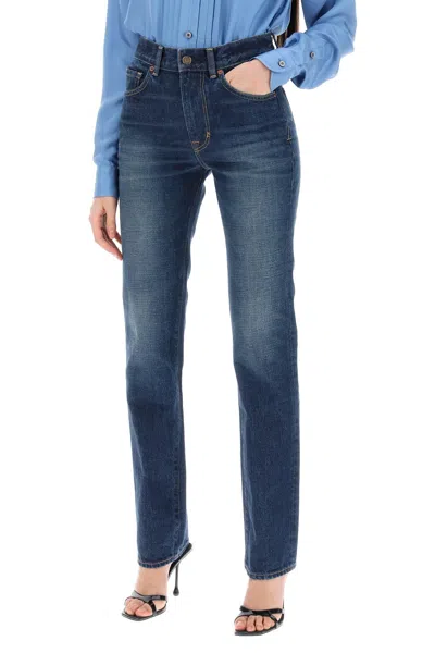 Shop Tom Ford "jeans With Stone Wash Treatment Women In Blue