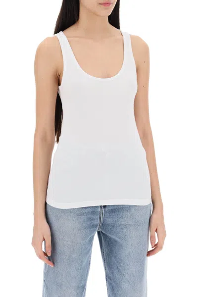 Shop Totême Toteme "ribbed Jersey Tank Top With Women In White
