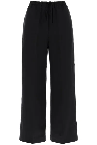 Shop Totême Toteme Lightweight Linen And Viscose Trousers Women In Black