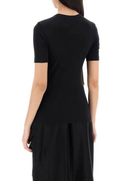 Shop Totême Toteme Ribbed Jersey T-shirt For A Women In Black