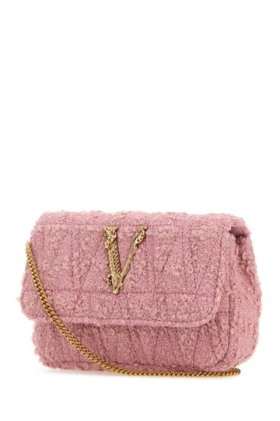 Shop Versace Woman Pink Fabric Mini Virtus Clutch