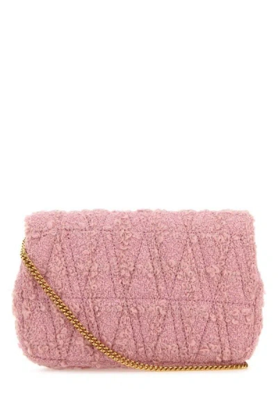 Shop Versace Woman Pink Fabric Mini Virtus Clutch